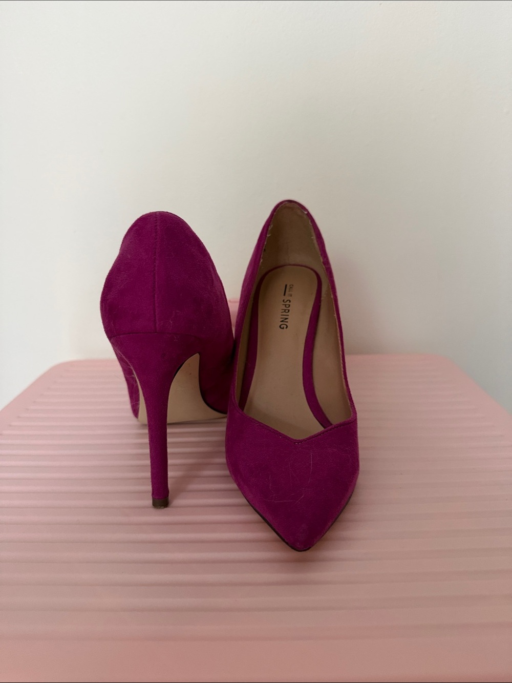 Call It Spring Fuchsia Suede Pointed-Toe Pumps